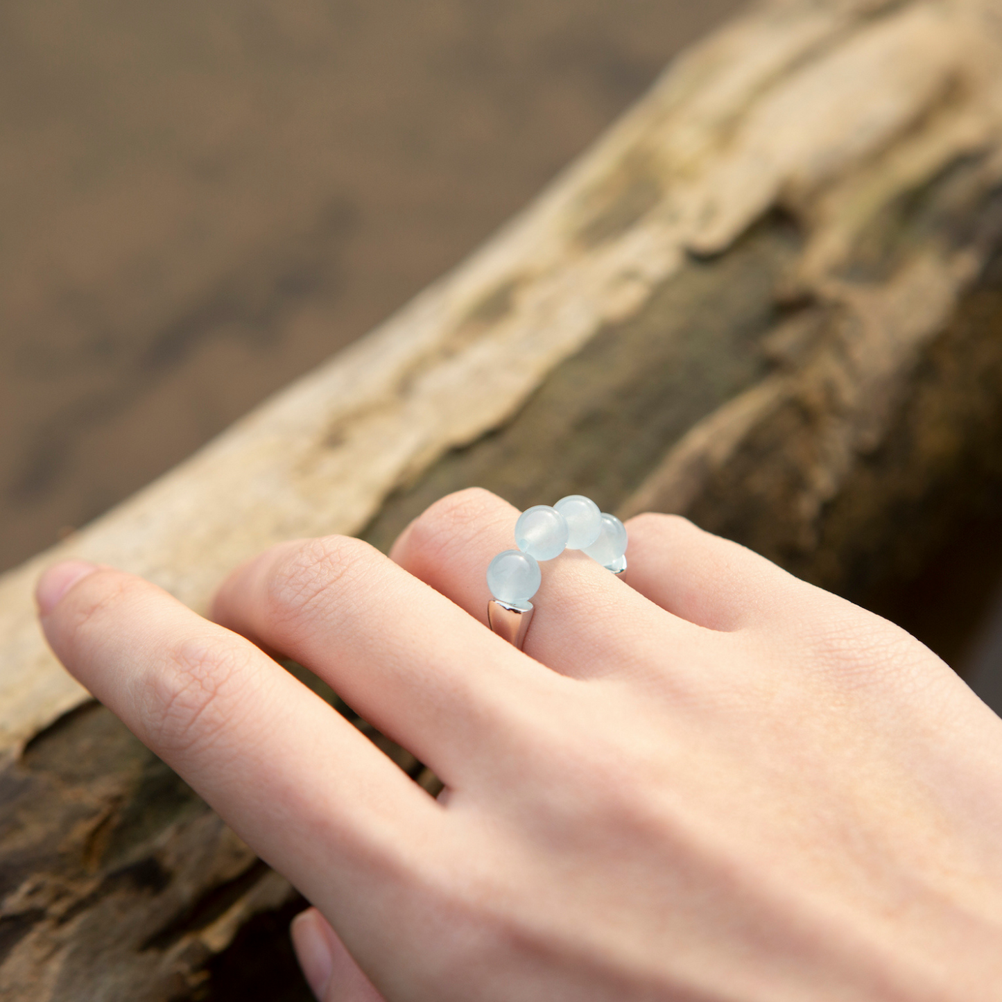 BEADED HOOPS RING