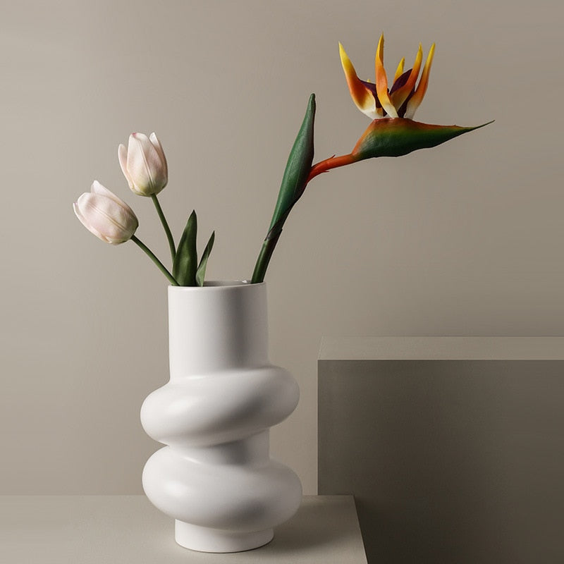 WHITE CERAMIC VASE