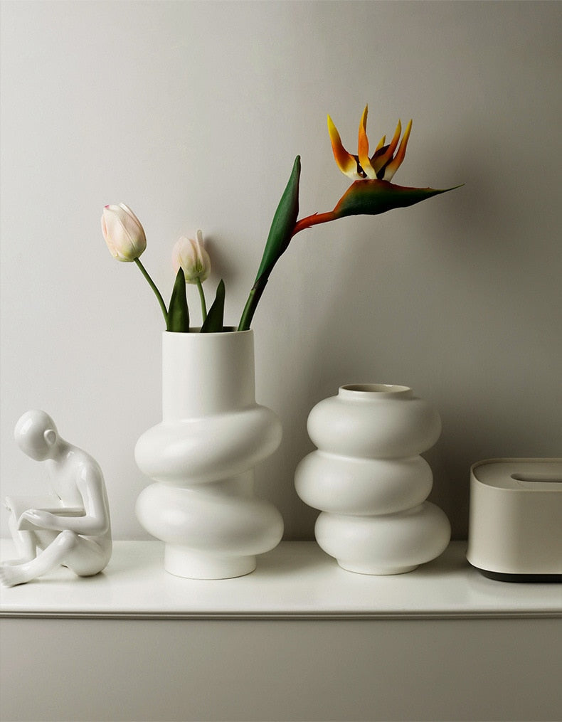 WHITE CERAMIC VASE